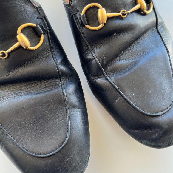 GUCCI Princetown Black Leather Mules Sz 38 - Picture 5 of 9